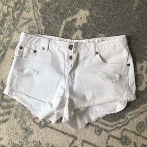 White Jean Shorts NWOT